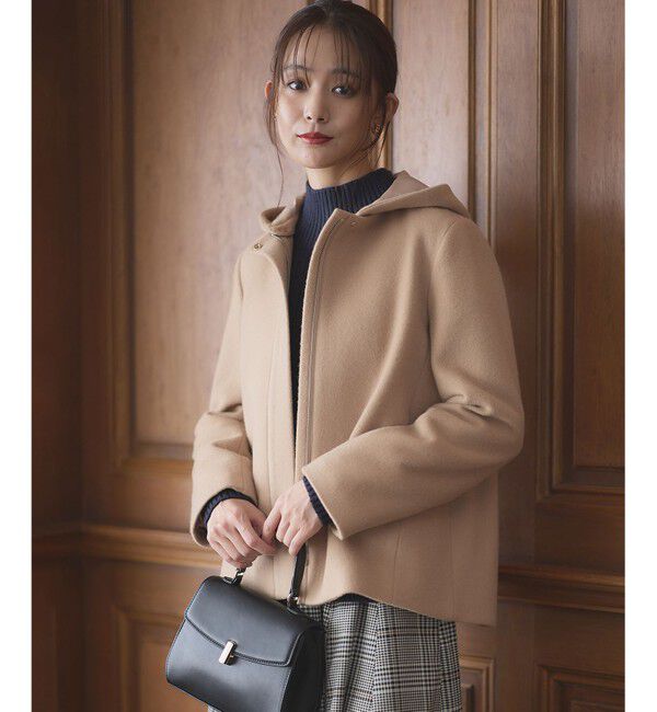 組曲「2WAYショートビーバー フーテッドコート」|ミリタリー・モッズコート|ベージュ系