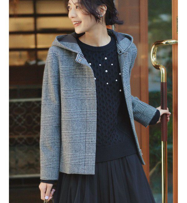 組曲「2WAYショートビーバー フーテッドコート」|ミリタリー・モッズコート|ブラック系3