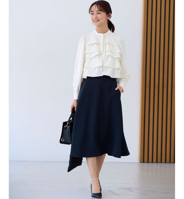 組曲「【KUMIKYOKU NAVY】コンフォータブルドレープ フレアスカート」|スカート|