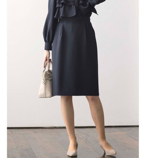 組曲「【KUMIKYOKU NAVY】コンフォータブルドレープ コクーンスカート」|スカート|ネイビー系