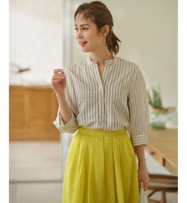 組曲「【WEB限定】ナイロンレーヨン スキッパーブラウス」|シャツ・ブラウス|