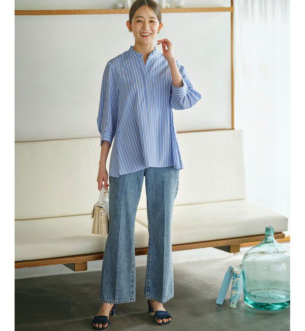 組曲「【WEB限定】ナイロンレーヨン スキッパーブラウス」|シャツ・ブラウス|