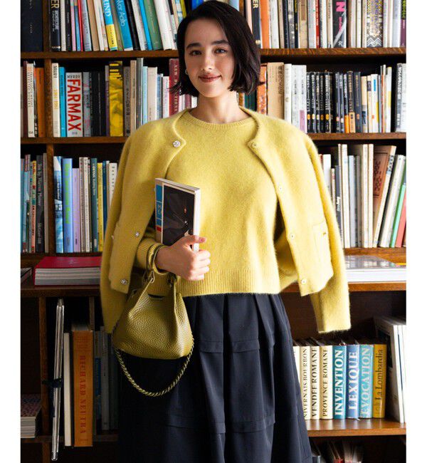 組曲「【WEB限定】フラッフィーファー パフスリーブニット」|ニット・セーター|イエロー系