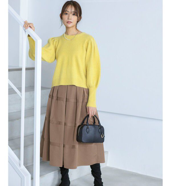 組曲「【WEB限定】フラッフィーファー パフスリーブニット」|ニット・セーター|