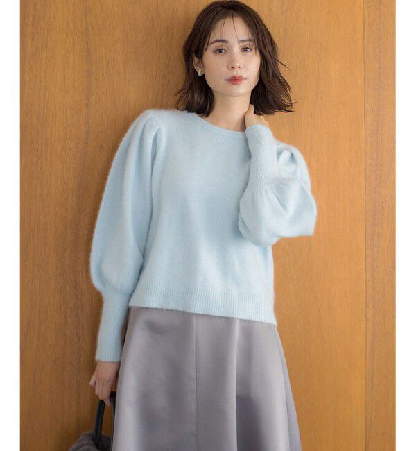 組曲「【WEB限定】フラッフィーファー パフスリーブニット」|ニット・セーター|ｻｯｸｽﾌﾞ