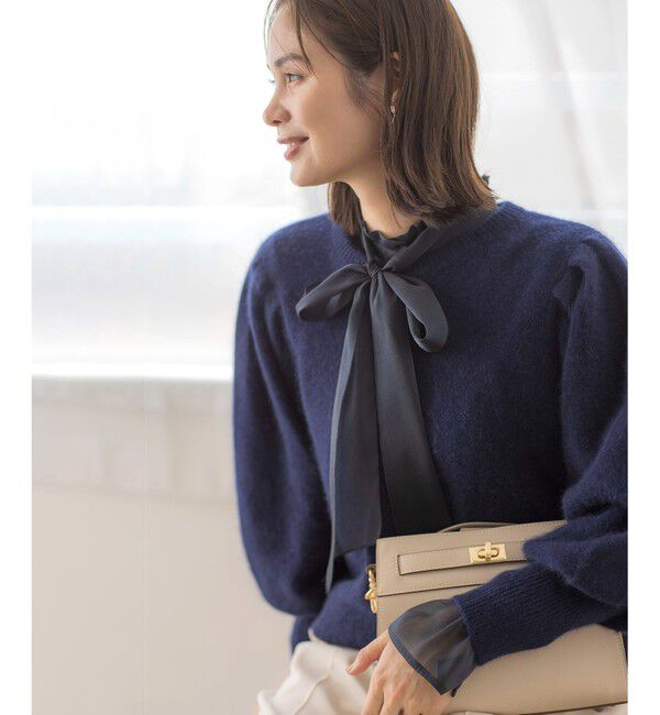 組曲「【WEB限定】フラッフィーファー パフスリーブニット」|ニット・セーター|