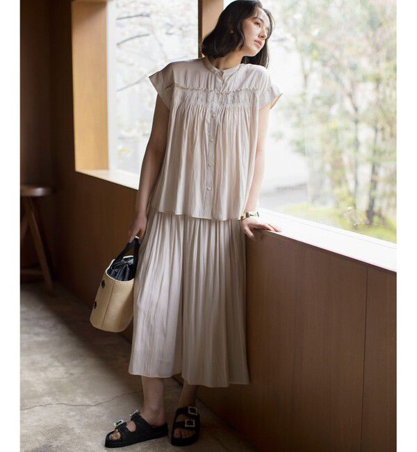 組曲「ギャザーライトデシンシャーリング ブラウス」|シャツ・ブラウス|