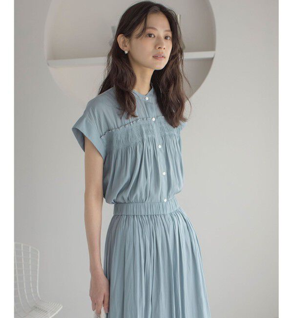 組曲「ギャザーライトデシンシャーリング ブラウス」|シャツ・ブラウス|