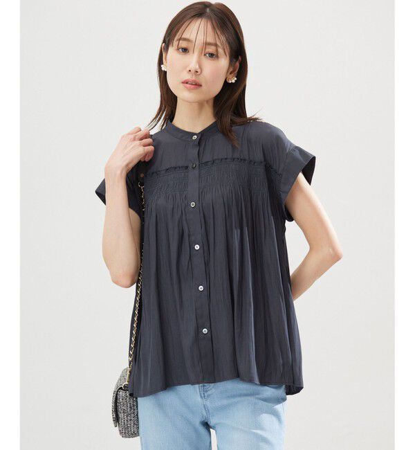 組曲「ギャザーライトデシンシャーリング ブラウス」|シャツ・ブラウス|