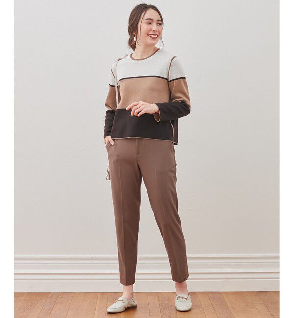 自由区「【吸湿発熱・Sサイズ有】ソフトウォーム テーパードパンツ」|その他|カーキ系