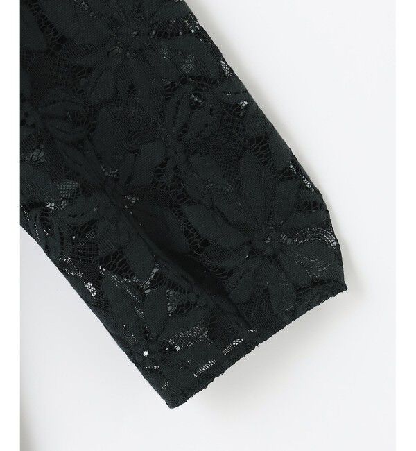 自由区「【洗える】フラワーコードレース ペプラムブラウス」|シャツ・ブラウス|