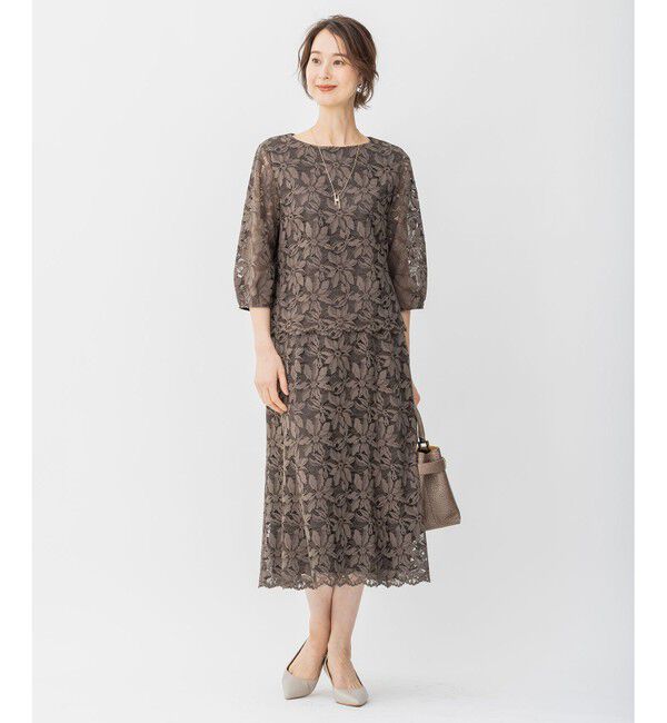 自由区「【洗える】フラワーコードレース ペプラムブラウス」|シャツ・ブラウス|