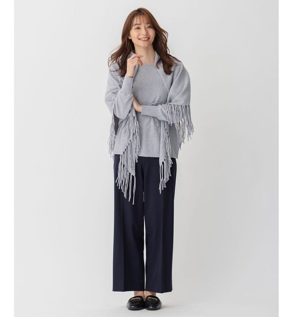 自由区「【洗える】ソフトウールハイゲージ フリンジストール」|ストール|