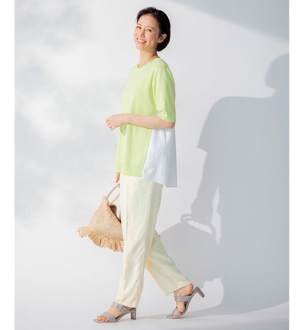 自由区「【XSサイズ～/洗える/セット着用可】キュプラリネンシャンタン イージーテーパードパンツ」|その他|