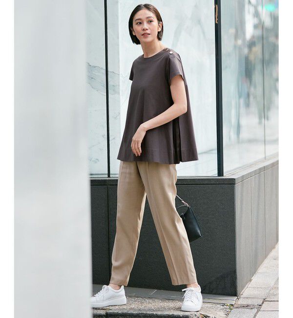 自由区「【XSサイズ～/洗える/セット着用可】キュプラリネンシャンタン イージーテーパードパンツ」|その他|