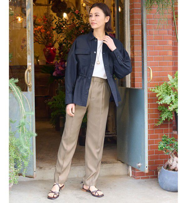 自由区「【XSサイズ～/洗える/セット着用可】キュプラリネンシャンタン イージーテーパードパンツ」|その他|