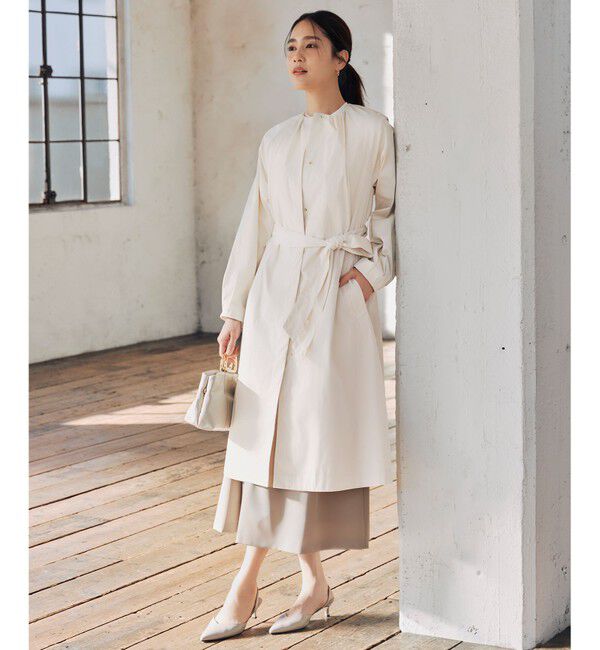 自由区「【洗える】メモリーノーカラー コート」|ノーカラーコート|ﾗｲﾄﾍﾞｰ