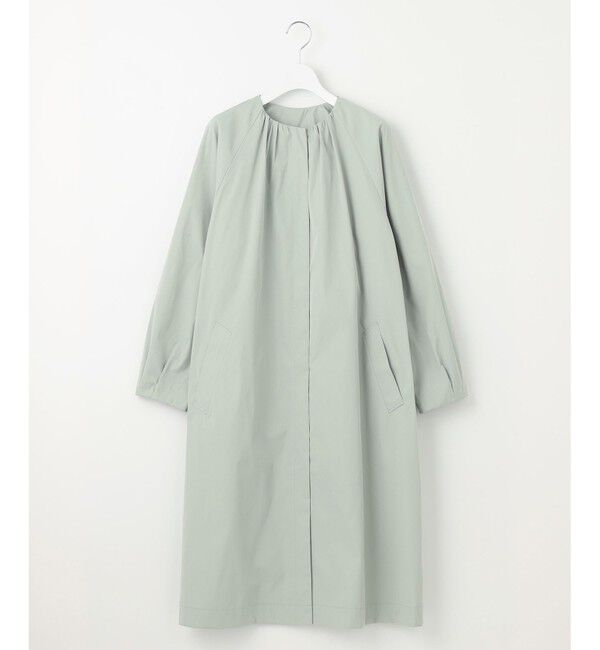 自由区「【洗える】メモリーノーカラー コート」|ノーカラーコート|