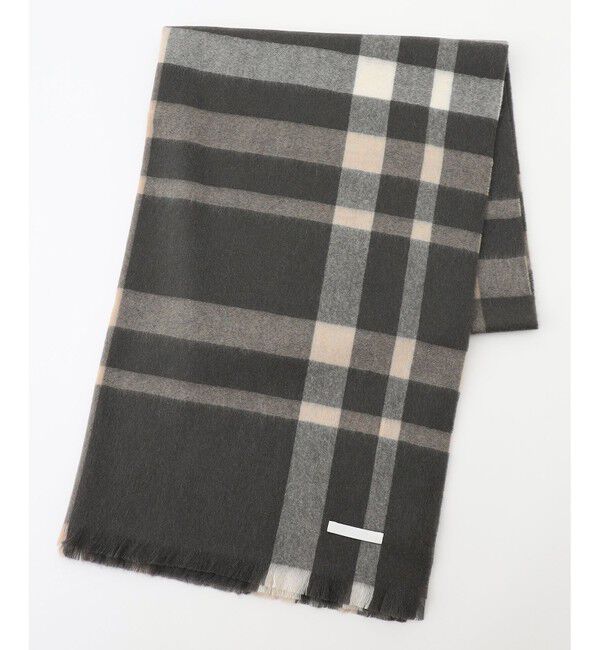 自由区「カシミヤビッグチェック ストール」|ストール|ﾀﾞｰｸｶｰ