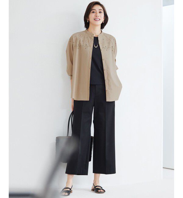 自由区「【洗える】エンブロイダリーブロードシャツ ブラウス」|シャツ・ブラウス|