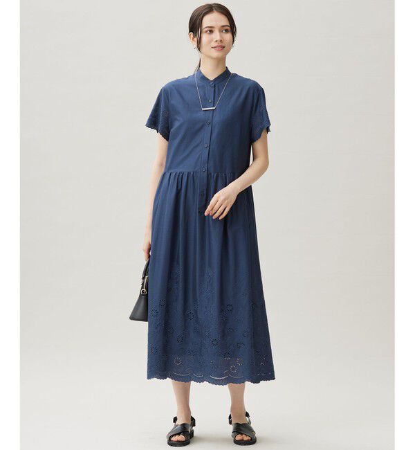 自由区「【カタログ掲載・接触冷感・洗える】エンブロイダリーローンシャツ ワンピース」|ワンピース|