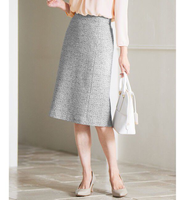 23区「【セットアップ対応】シャインツイードストレッチ スカート」|スカート|モノトーン