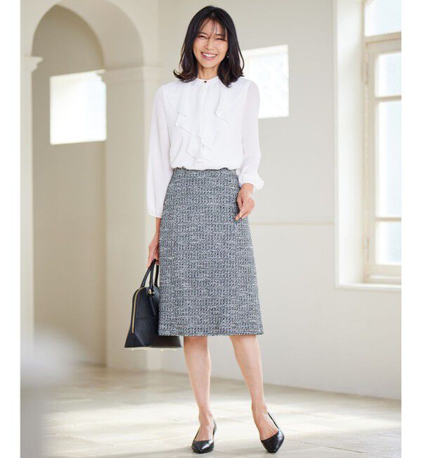 23区「【セットアップ対応】シャインツイードストレッチ スカート」|スカート|
