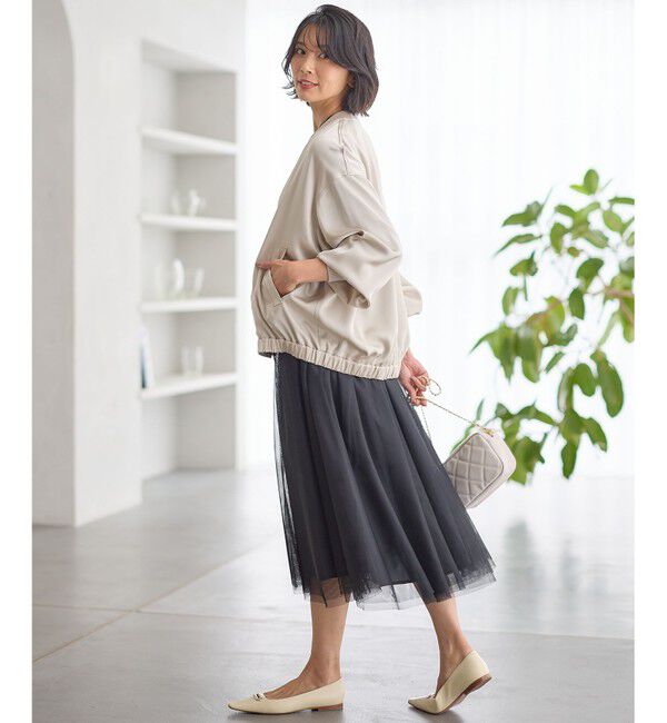 23区「【洗える】ドレープサテン MA-1 ブルゾン」|ブルゾン・スタジャン|