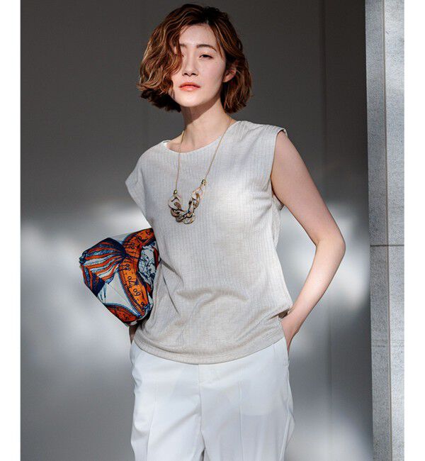 23区「【洗える】マルチ機能 プルオーバー カットソー」|Tシャツ・カットソー|ベージュ系