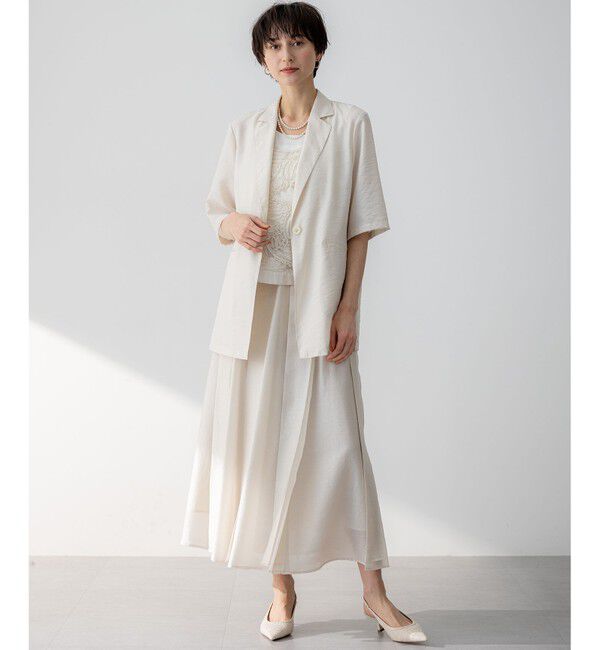 23区「【Oggi6月号掲載/速乾性/接触冷感】シアータンブラー ハーフスリーブ ジャケット」|テーラードジャケット|