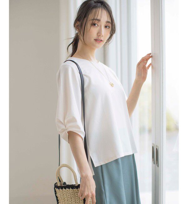 ANY SIS「【接触冷感/UVカット】サカリバタックスリーブ プルオーバー」|Tシャツ・カットソー|アイボリー