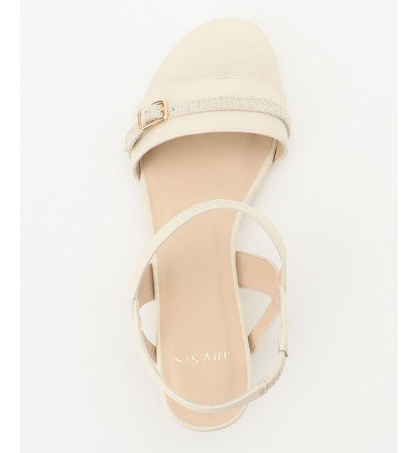 ANY SIS「【23.0~24.5cm】リネン調ベルトプチウエッジ サンダル」|サンダル|