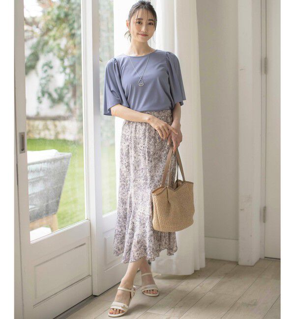 ANY SIS「【2SET】コンパクトトップス&times;ミスティプリントスカート セットアップ」|スーツ|