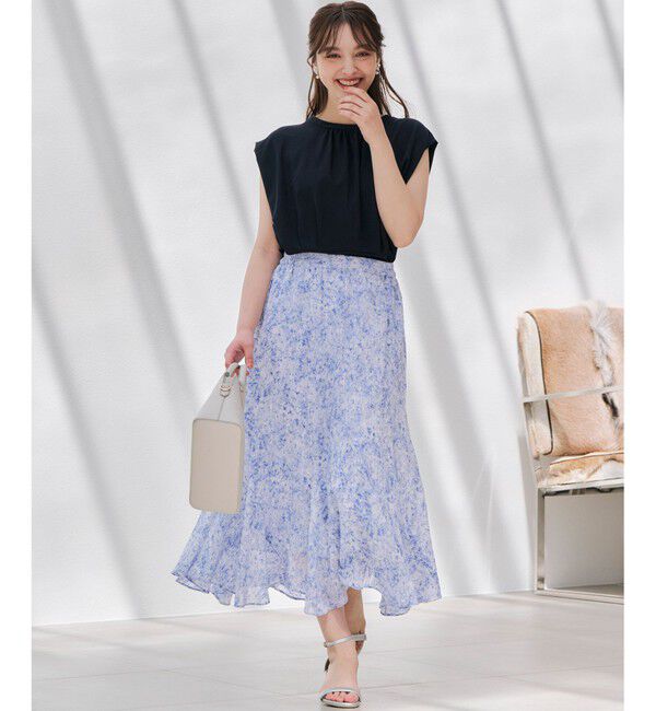 ANY SIS「【2SET】コンパクトトップス&times;ミスティプリントスカート セットアップ」|スーツ|