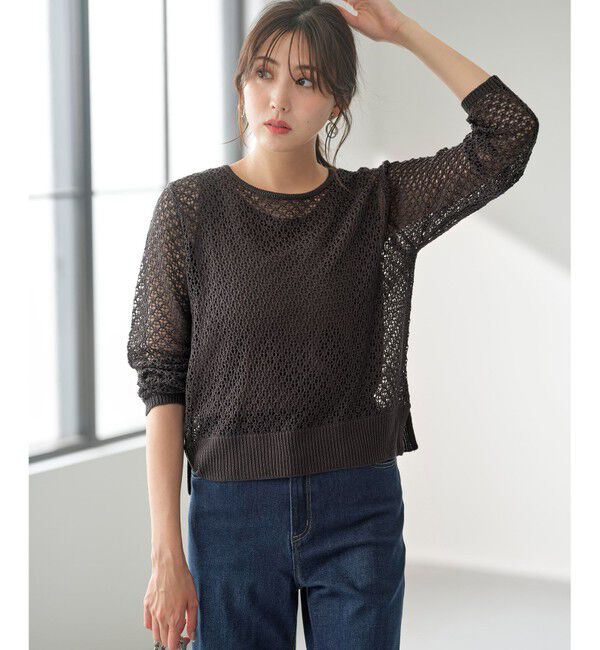 any SiS「【2SET】メッシュニット セット」|ニット・セーター|スレート