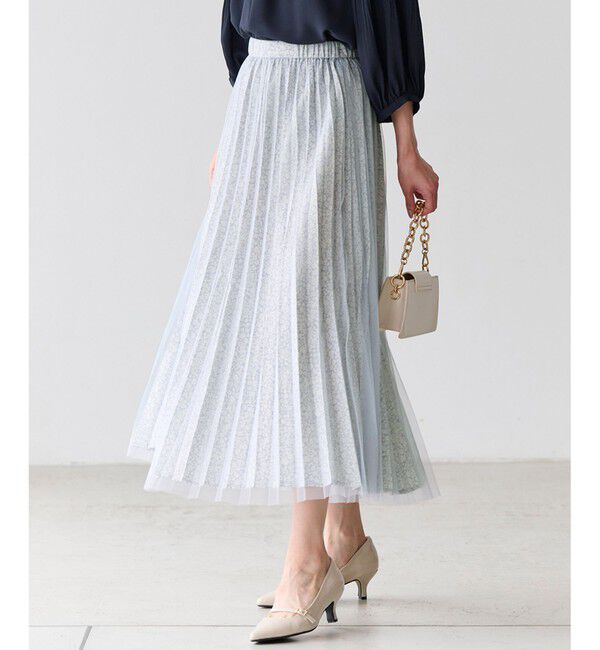 any SiS「【洗える】チュールレイヤードプリーツ スカート」|スカート|グレー