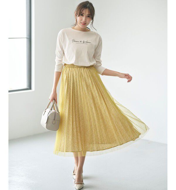 any SiS「【洗える】チュールレイヤードプリーツ スカート」|スカート|