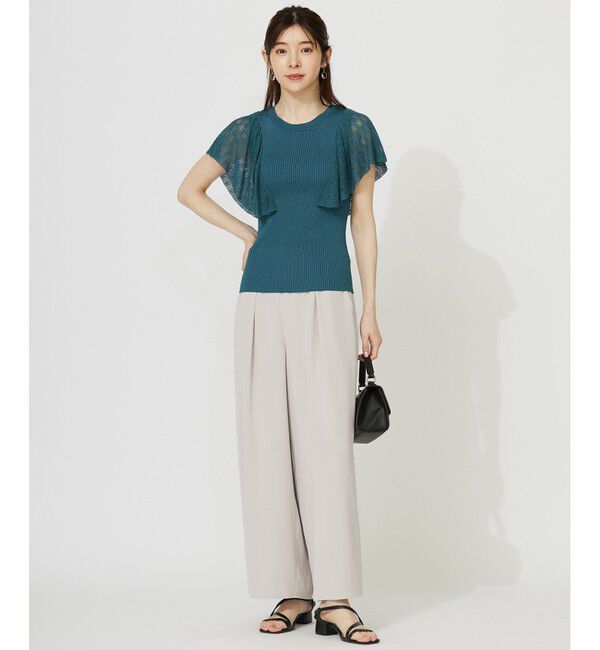 any SiS「【洗える】レーシーフレアスリーブ ニット」|ニット・セーター|