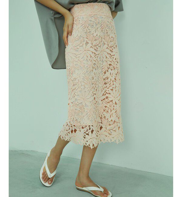 BEIGE,「NARCISSUS / レーススカート」|スカート|Peach