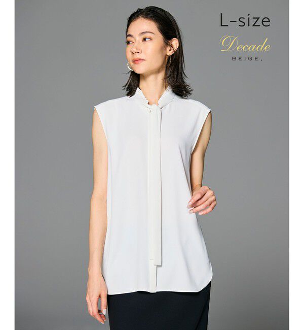 BEIGE,「【洗える・L-size】EVA / ボウタイブラウス」|シャツ・ブラウス|White