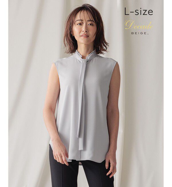 BEIGE,「【洗える・L-size】EVA / ボウタイブラウス」|シャツ・ブラウス|Ice Blue