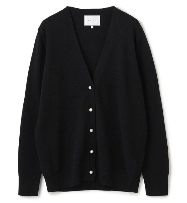 BEIGE,「【WEB限定・洗える】ALSACE / パール釦ウールニットカーディガン」|カーディガン|