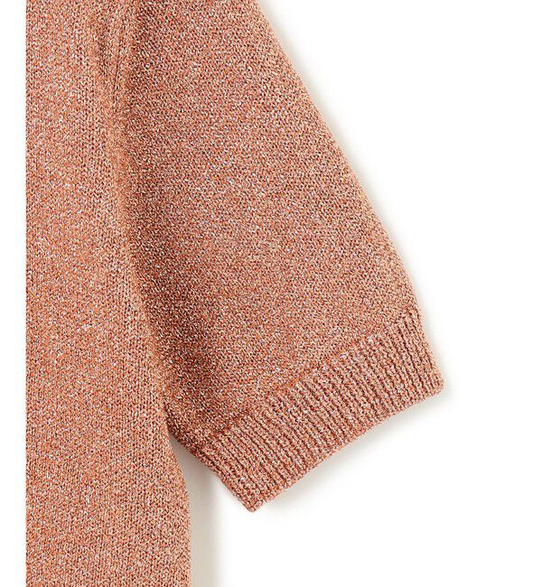 BEIGE,「【洗える】VANDA / ラメ入りクルーネック半袖カーディガン」|カーディガン|