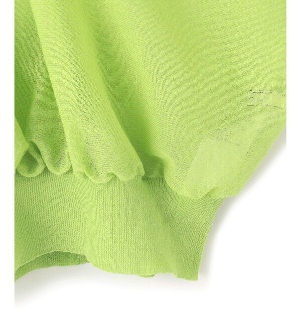 BEIGE,「【洗える・Oggi 7月号掲載】LUPINUS / リネン混半袖プルオーバーギャザーニット」|ニット・セーター|