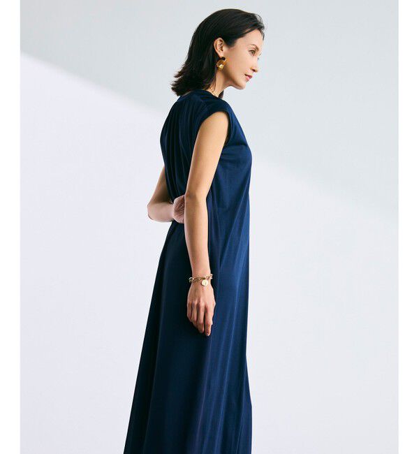 BEIGE,「【WEB限定・洗える】MELISSA / バックシフォンスキッパーロングワンピース」|ワンピース|