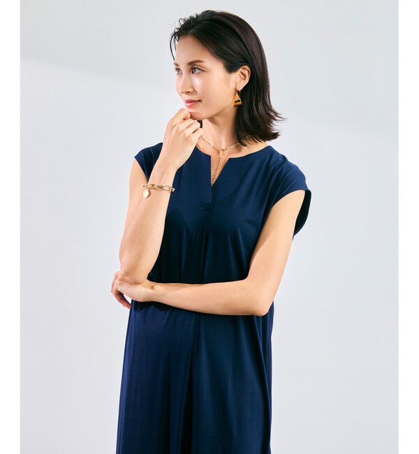 BEIGE,「【WEB限定・洗える】MELISSA / バックシフォンスキッパーロングワンピース」|ワンピース|