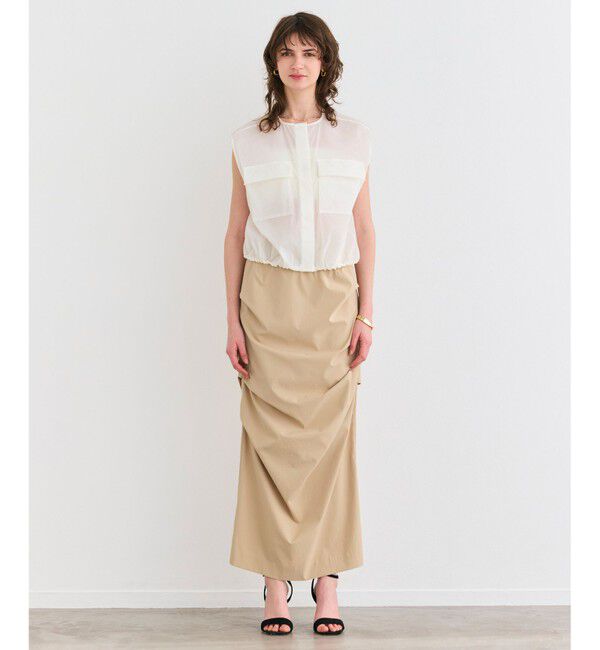 BEIGE,「【洗える】LANTANA / ビックポケットノースリーブブルゾン」|シャツ・ブラウス|