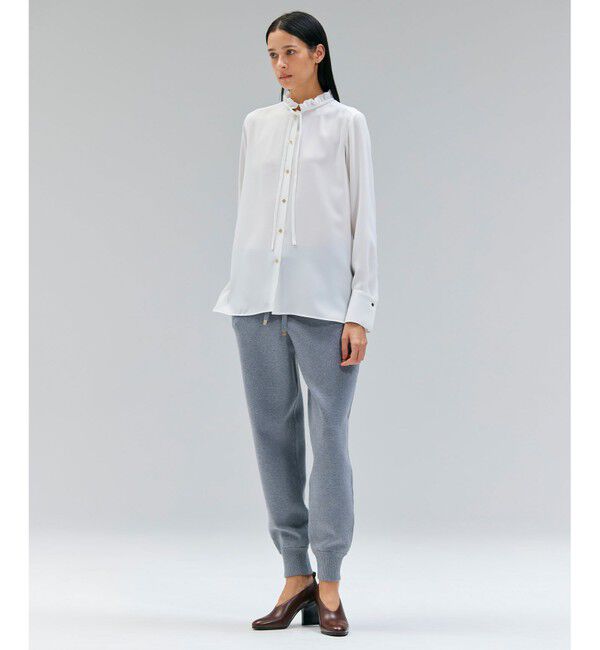 BEIGE,「【洗える】STOW / フリルタイブラウス」|シャツ・ブラウス|