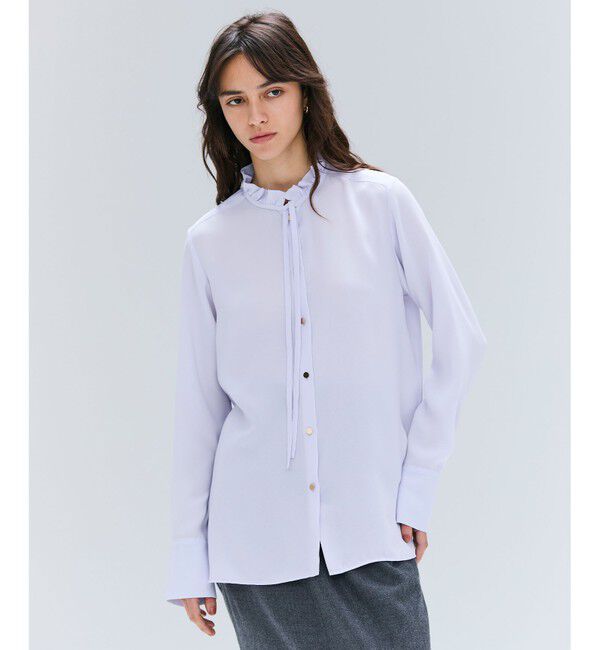 BEIGE,「【洗える】STOW / フリルタイブラウス」|シャツ・ブラウス|Lilac