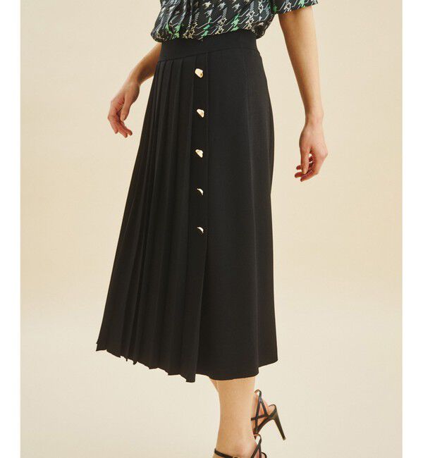  「ミラノリブプリーツスカート」|スカート|ブラック